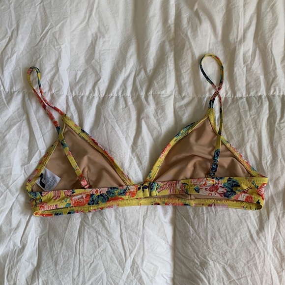 Yellow Floral Bikini Top - Picture 5 of 6